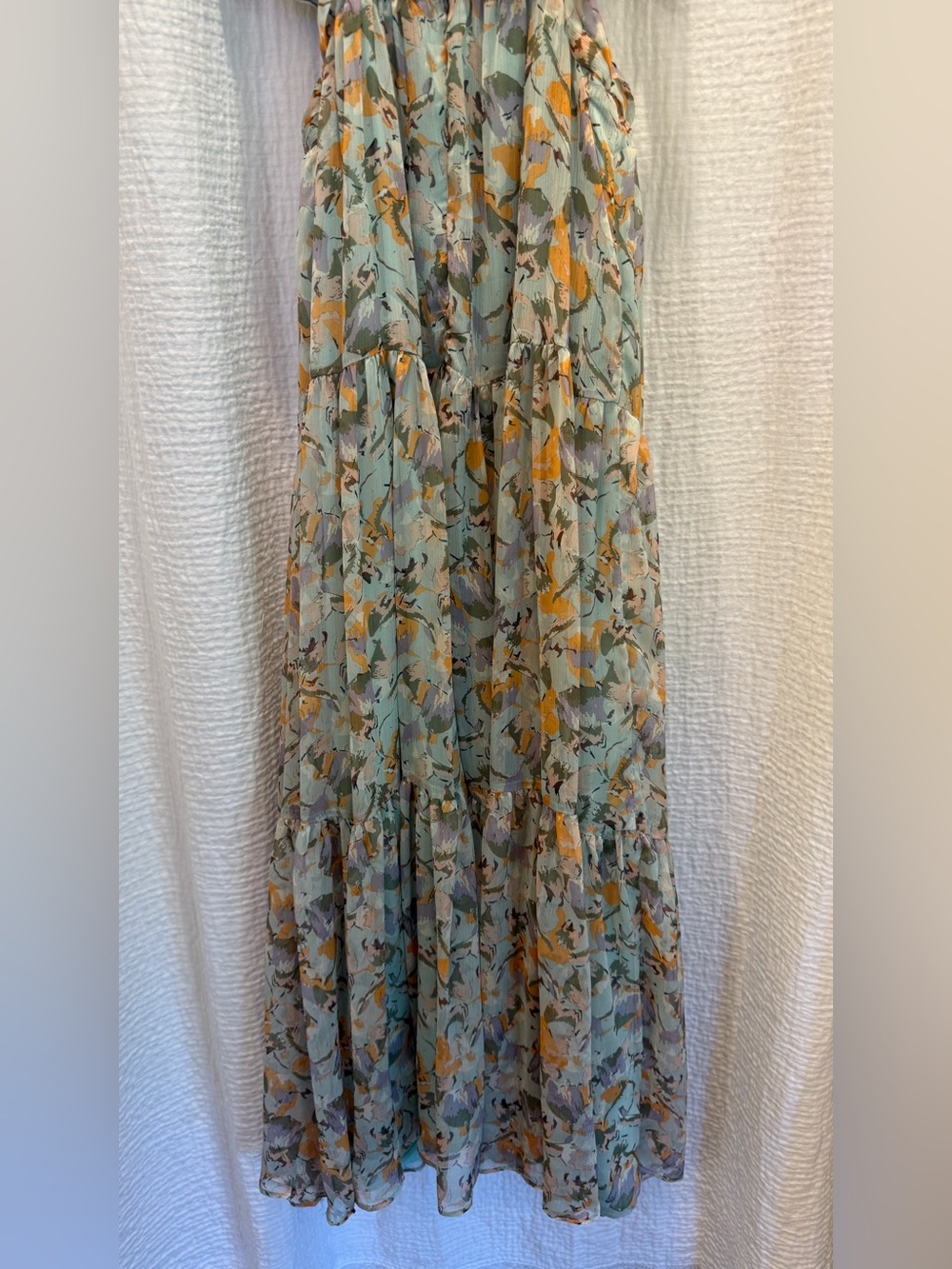 ASTR the Label Fritillaria Maxi Dress Mint Purple Floral Cutout Slit Size L NWT - Picture 7 of 15